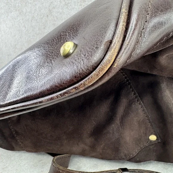 Patricia Nash Bag Womens Medium Dark Brown Suede Bucket Drawstring Fringe - Picture 10 of 16